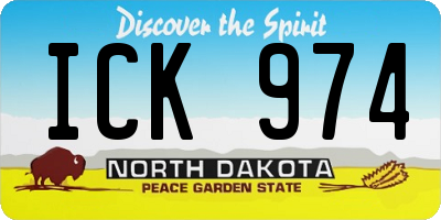 ND license plate ICK974