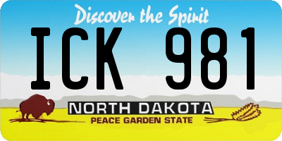 ND license plate ICK981