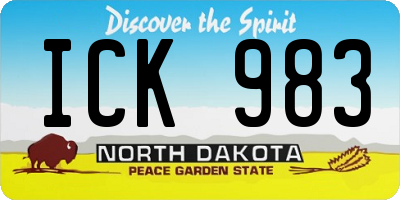 ND license plate ICK983