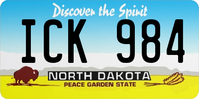 ND license plate ICK984