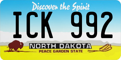 ND license plate ICK992