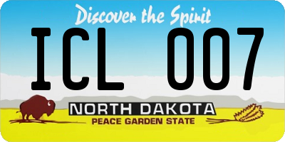 ND license plate ICL007