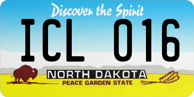 ND license plate ICL016
