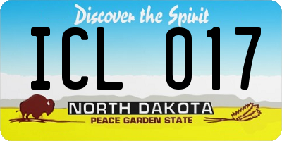 ND license plate ICL017