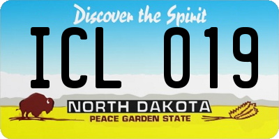 ND license plate ICL019