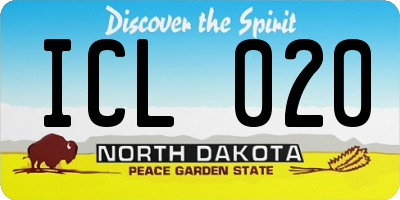 ND license plate ICL020