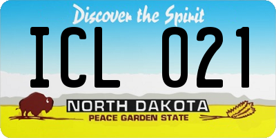 ND license plate ICL021