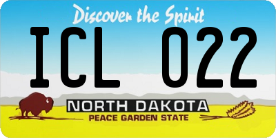 ND license plate ICL022