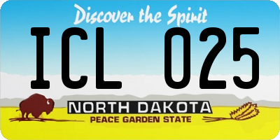 ND license plate ICL025