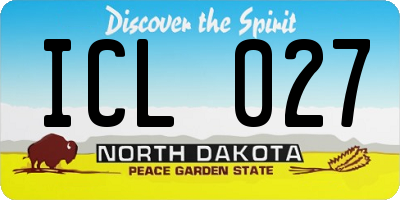 ND license plate ICL027