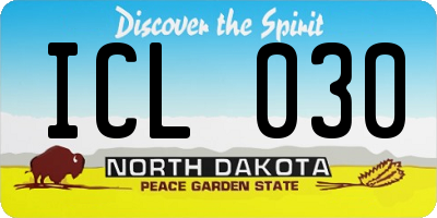 ND license plate ICL030