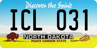 ND license plate ICL031