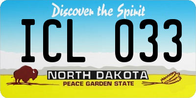 ND license plate ICL033