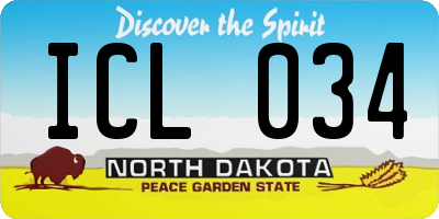 ND license plate ICL034