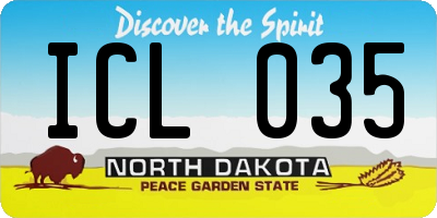 ND license plate ICL035