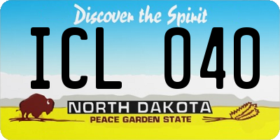 ND license plate ICL040