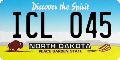 ND license plate ICL045