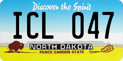ND license plate ICL047