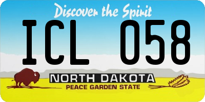ND license plate ICL058
