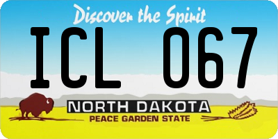 ND license plate ICL067