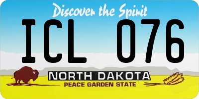 ND license plate ICL076