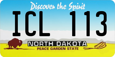 ND license plate ICL113