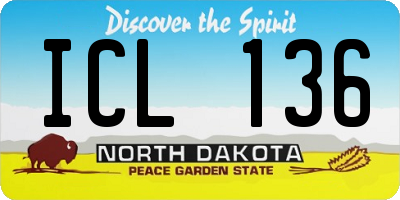 ND license plate ICL136