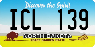 ND license plate ICL139