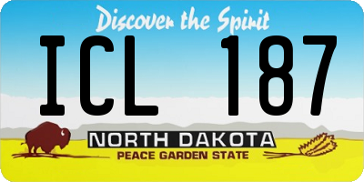 ND license plate ICL187