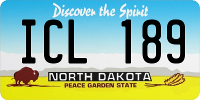 ND license plate ICL189