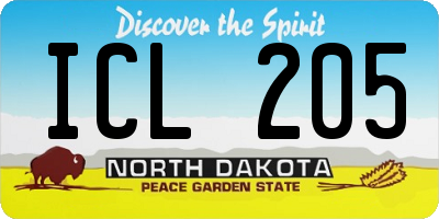 ND license plate ICL205