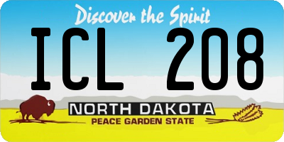 ND license plate ICL208