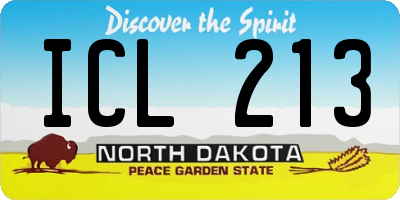ND license plate ICL213
