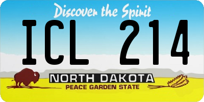 ND license plate ICL214