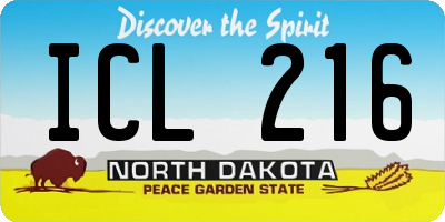 ND license plate ICL216