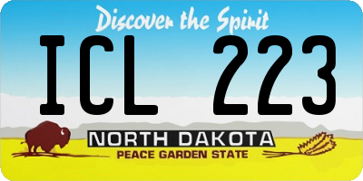 ND license plate ICL223