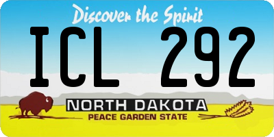 ND license plate ICL292