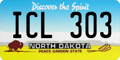 ND license plate ICL303