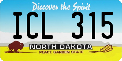 ND license plate ICL315