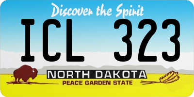 ND license plate ICL323