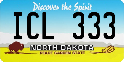 ND license plate ICL333