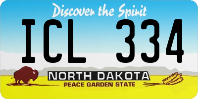 ND license plate ICL334