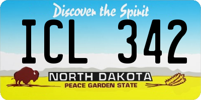 ND license plate ICL342