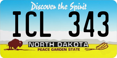 ND license plate ICL343