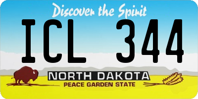ND license plate ICL344