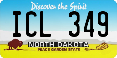 ND license plate ICL349