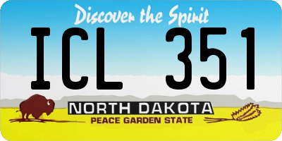 ND license plate ICL351