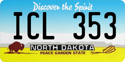 ND license plate ICL353