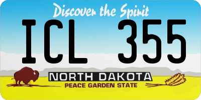 ND license plate ICL355