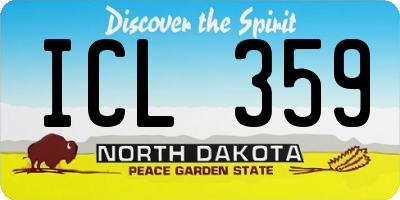 ND license plate ICL359